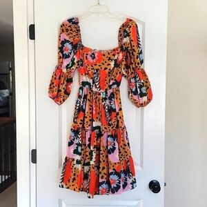 NWOT JUA JUA BY FIORELLA B HANDMADE ZEBRA PRINT SAFARI MINIDRESS SIZE SMALL